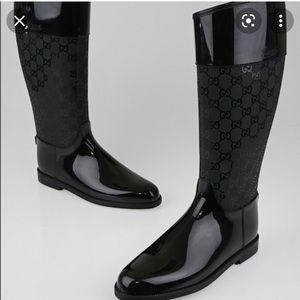 Gucci GG rubber flat rain boots